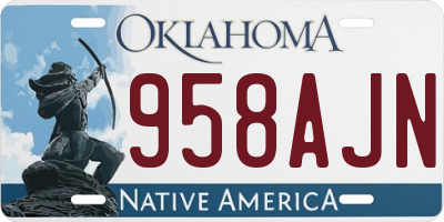 OK license plate 958AJN
