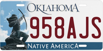 OK license plate 958AJS