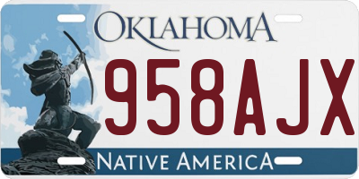 OK license plate 958AJX