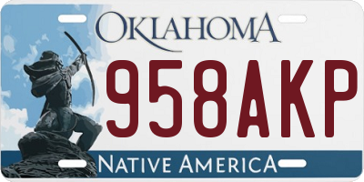 OK license plate 958AKP
