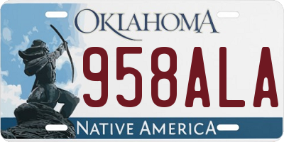 OK license plate 958ALA