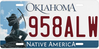 OK license plate 958ALW