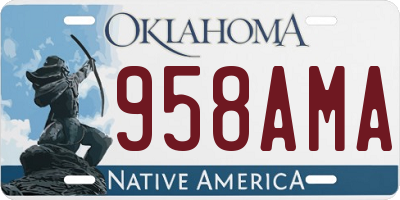 OK license plate 958AMA