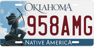 OK license plate 958AMG