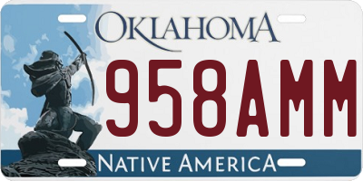 OK license plate 958AMM