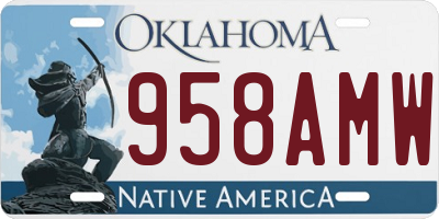 OK license plate 958AMW