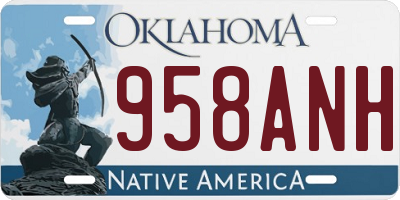 OK license plate 958ANH