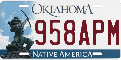 OK license plate 958APM