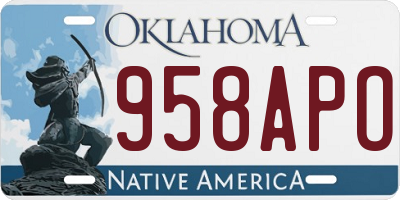 OK license plate 958APO