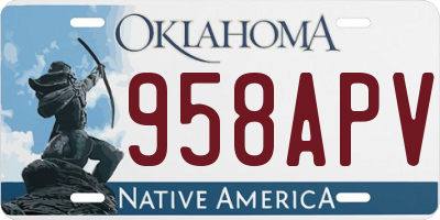 OK license plate 958APV