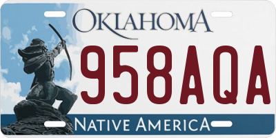 OK license plate 958AQA