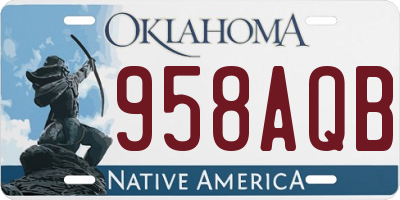 OK license plate 958AQB