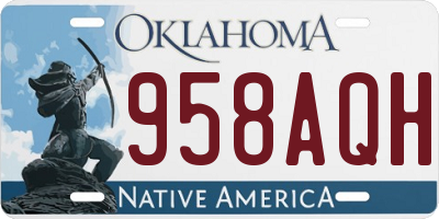 OK license plate 958AQH