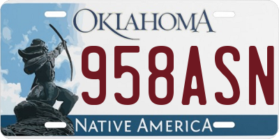 OK license plate 958ASN