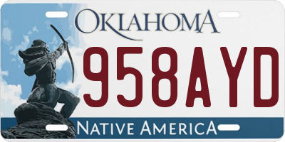 OK license plate 958AYD