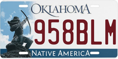 OK license plate 958BLM