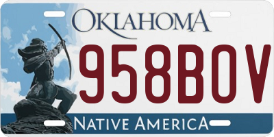 OK license plate 958BOV