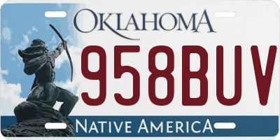 OK license plate 958BUV