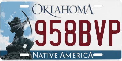 OK license plate 958BVP