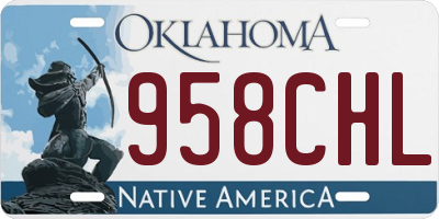 OK license plate 958CHL