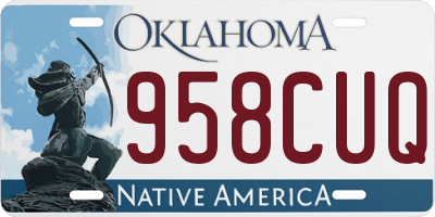 OK license plate 958CUQ