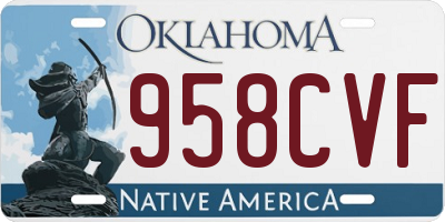 OK license plate 958CVF