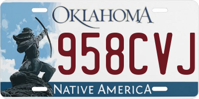 OK license plate 958CVJ