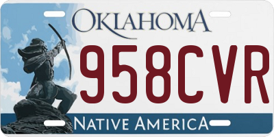 OK license plate 958CVR