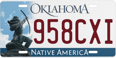 OK license plate 958CXI