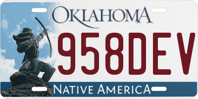 OK license plate 958DEV