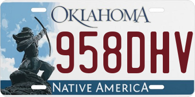 OK license plate 958DHV