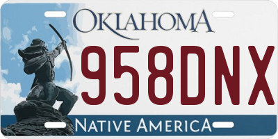 OK license plate 958DNX