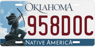 OK license plate 958DOC