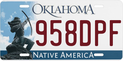 OK license plate 958DPF