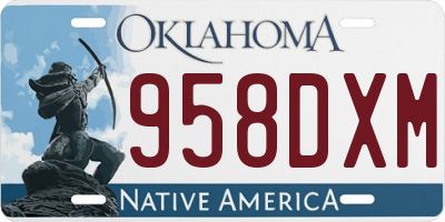 OK license plate 958DXM