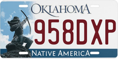 OK license plate 958DXP