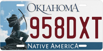 OK license plate 958DXT