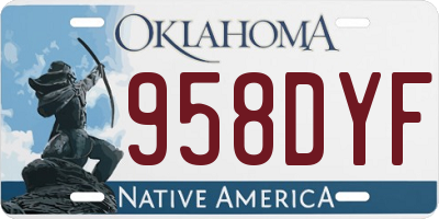 OK license plate 958DYF
