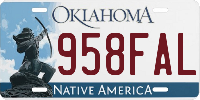 OK license plate 958FAL