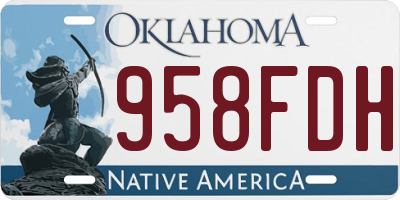 OK license plate 958FDH