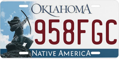 OK license plate 958FGC