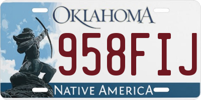 OK license plate 958FIJ