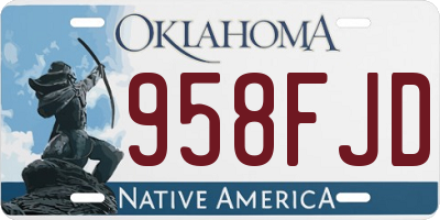 OK license plate 958FJD