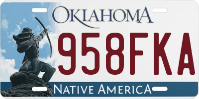 OK license plate 958FKA