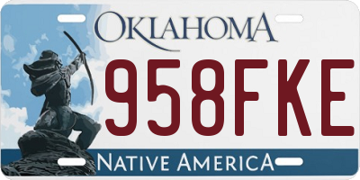 OK license plate 958FKE