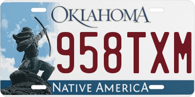 OK license plate 958TXM