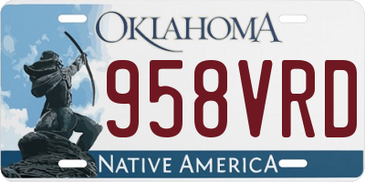 OK license plate 958VRD