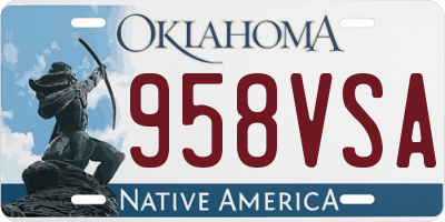 OK license plate 958VSA