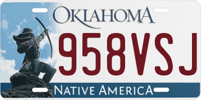 OK license plate 958VSJ
