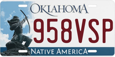OK license plate 958VSP